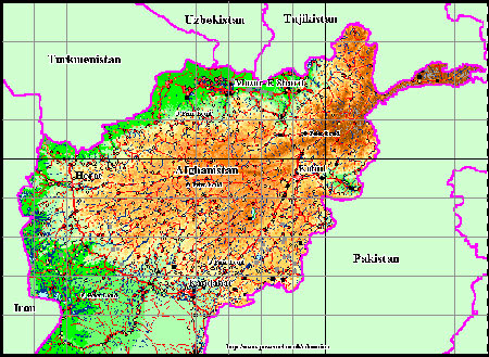 Физическая карта афганистана